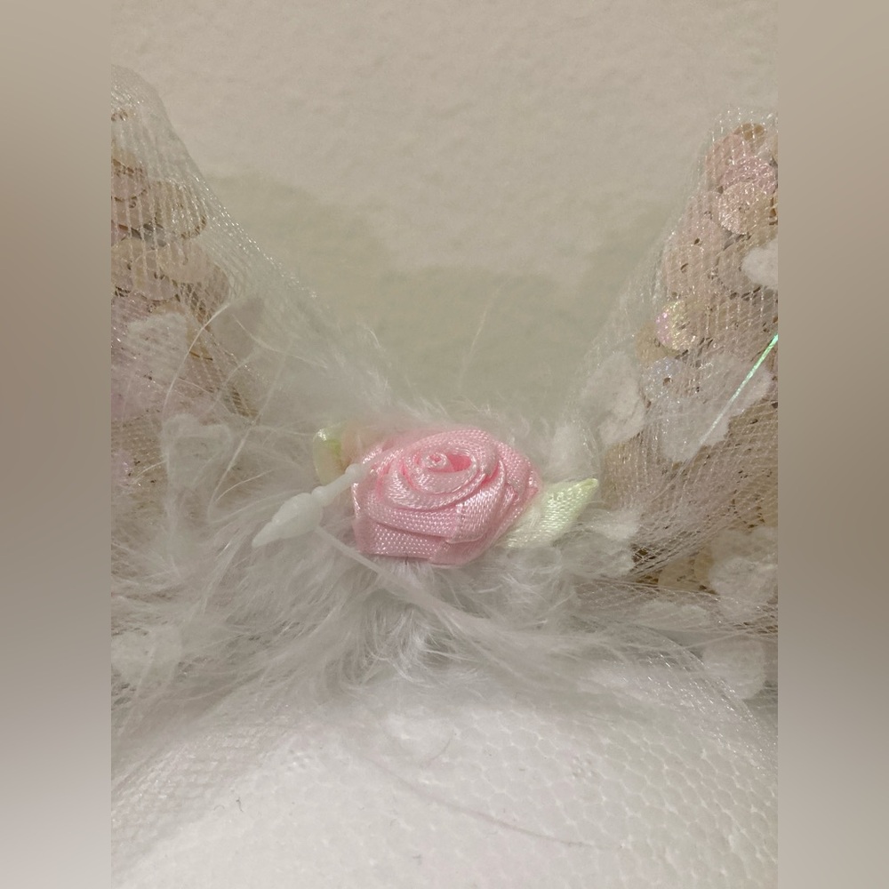 Disney Parks Bridal Minnie Mouse Ears Veil Bride Sequin Headband - Picture 5 of 13